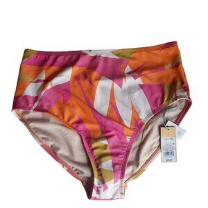 Kona Sol Women's XL (14-16) Abstract High Waist Medium Coverage Bikini Bottom